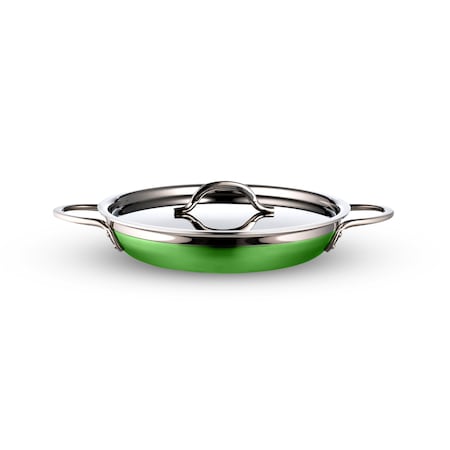 Bon Chef Country French 2 Saute Pan/Skillet W/Cover Dbl Handle 10 1/8 X 1 7/8  1 Qt 20 Oz - Lime 71304-CF2-L